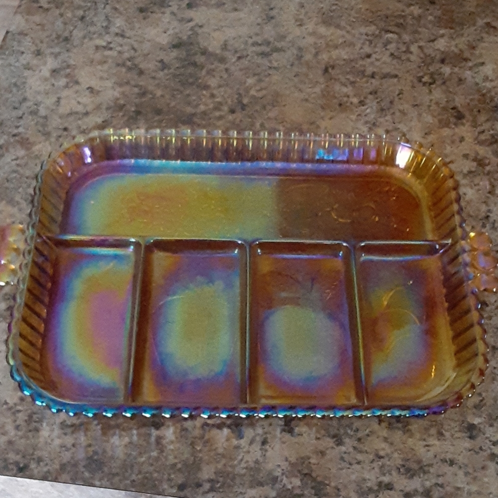 Awesome antigue Indiana amber carnival glass